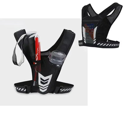 Universal Lightweight Reflective Running Backpack and Sports Vest for Jogging and Fitness - Mobile Phone and Card Holder for Men and Women