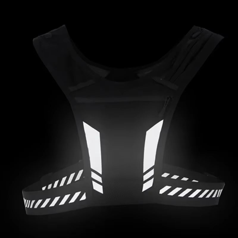 Universal Lightweight Reflective Running Backpack and Sports Vest for Jogging and Fitness - Mobile Phone and Card Holder for Men and Women